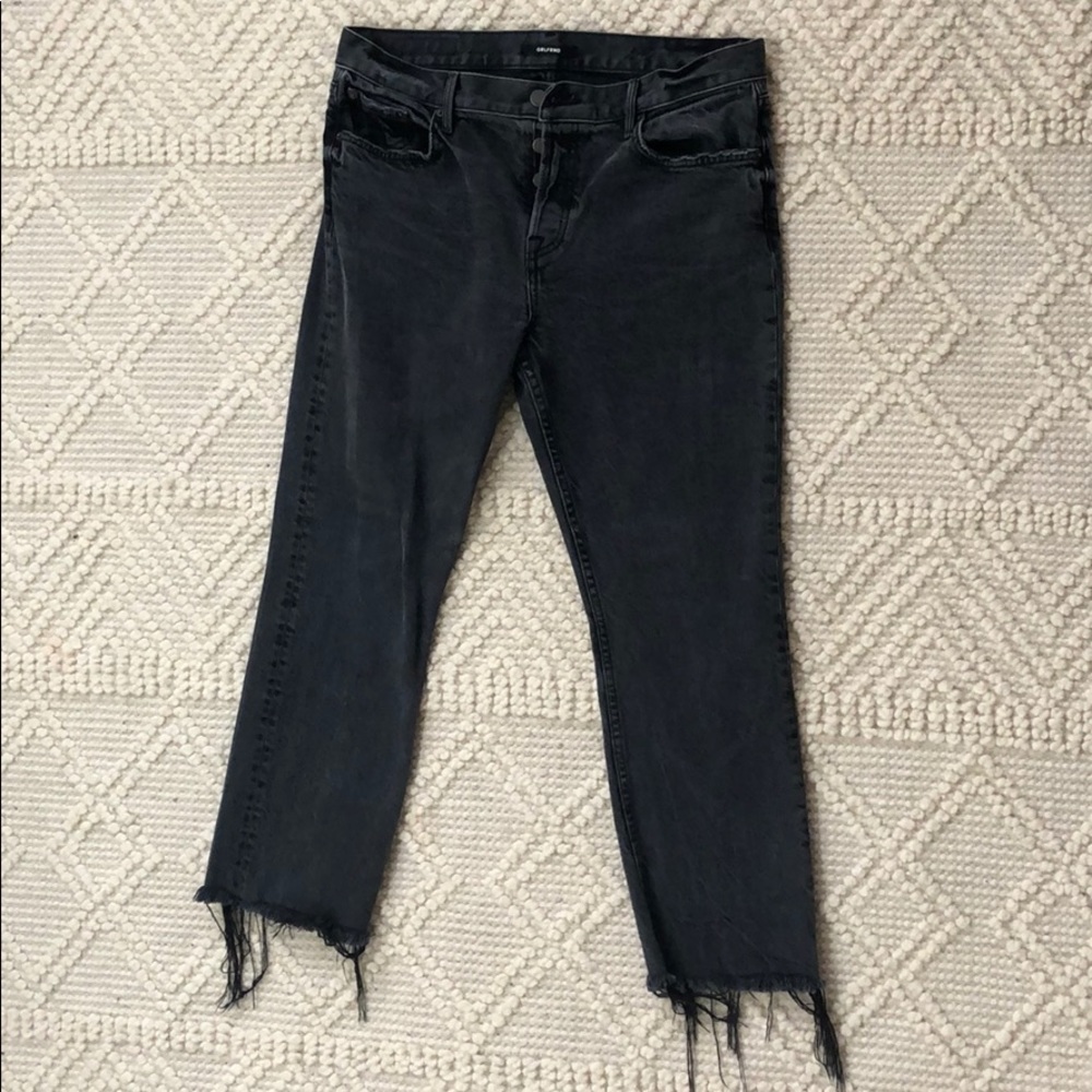 Grlfrnd denim Tatum black grey distressed ankle